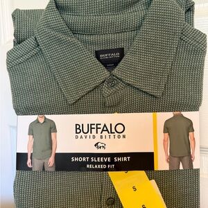 Buffalo David Bitton Olive Green Casual Button Down Shirt
